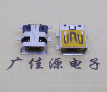 江苏迷你USB插座,MiNiUSB母座,10P/全贴片带固定柱母头
