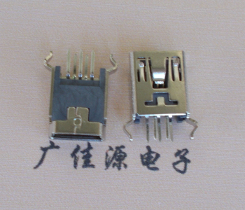 江苏MINI USB5p母座|B型口180度|直插弯脚