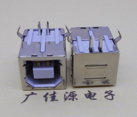 江苏USB BF90度母座 打印机接口 卧式插板DIP白胶
