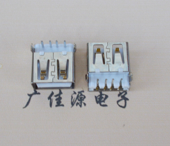 江苏USB母座接口 AF90度沉板1.9引脚4P插件白胶芯直边