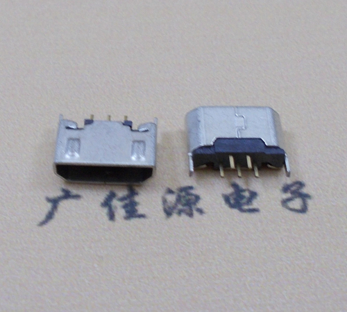江苏迈克USB 180度母座5p直插带地脚1.5端子直口