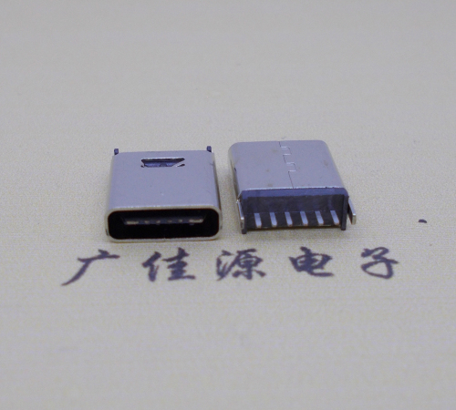 江苏直立式插板Type-C6p母座连接器高H=10.0mm
