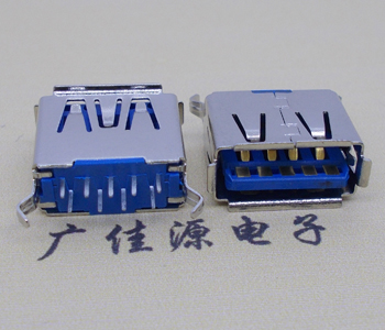 江苏USB3.0连接器接口.弯脚180度插座11.5直插卷边