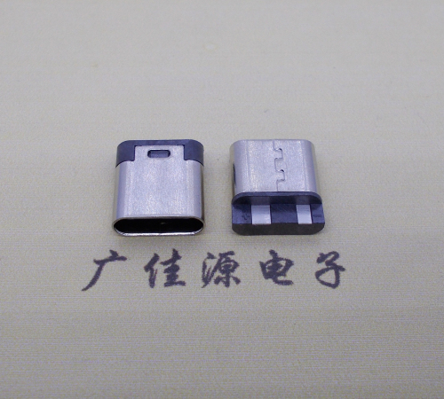 江苏电源椭圆形USB接口.type c2p焊线母座.充电尾部2点焊接详解