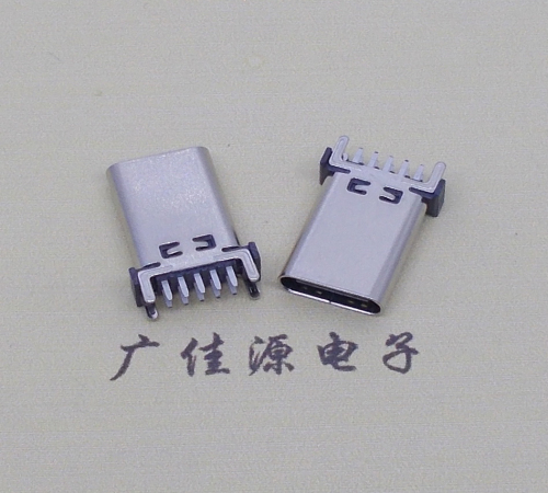 江苏立式type c10p母座端子插板可过大电流充电和数据传输，高度H=13.10、13.70、15.0mm